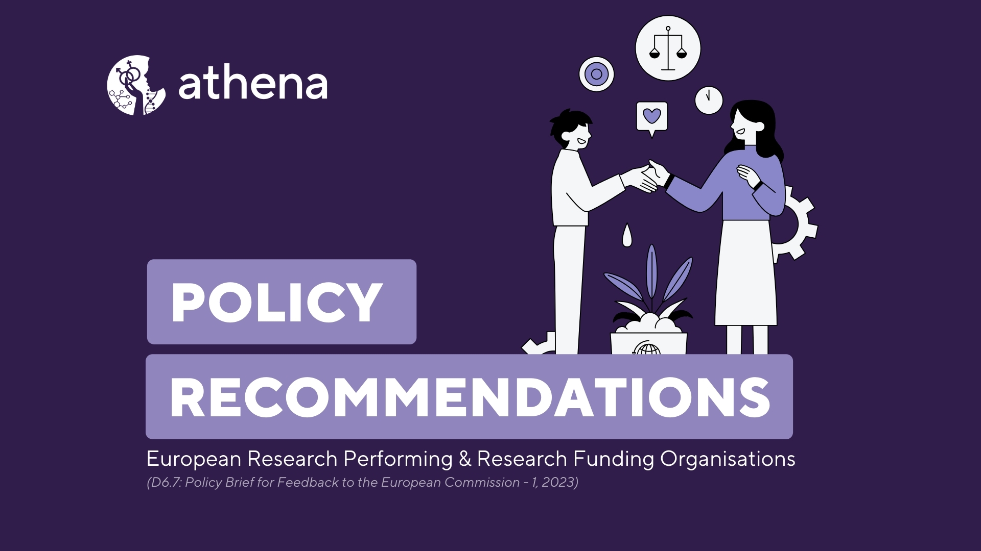 ATHENA published its first set of Policy Recommendations to Strengthen Gender Equality in Research and Innovation